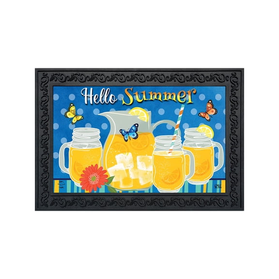 Briarwood Lane Doormat 30x18 Indoor Outdoor Hello Summer Lemonade For Summer Doormat