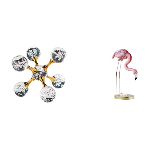 Figura decorativa moderna de flamenco en forma de esfera burbuja, de resina, para mesa, escritorio, oficina, estantería, sala de estar, hogar o jardín