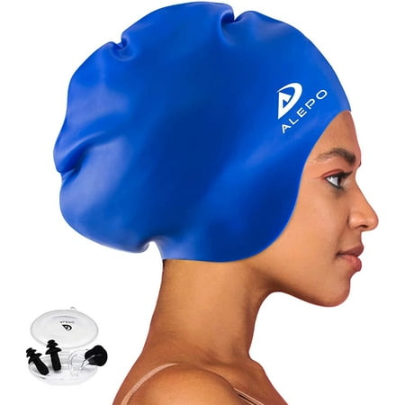 HTOOQ Bonnet de bain extra large pour femme et homme, bonnet de bain en  silicone durable