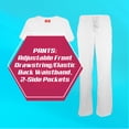 thumbnail image 6 of M&M SCRUBS Women's Ultra Soft Stretch Drop-Neck 2 Pocket Scrub Top and Pants 82009200 (White, Large), 6 of 7