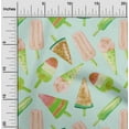 thumbnail image 2 of oneOone Rayon Sky Blue Fabric Ice Cream Cone Quilting Supplies Print Sewing Fabric By The Yard 56 Inch Wide, 2 of 8