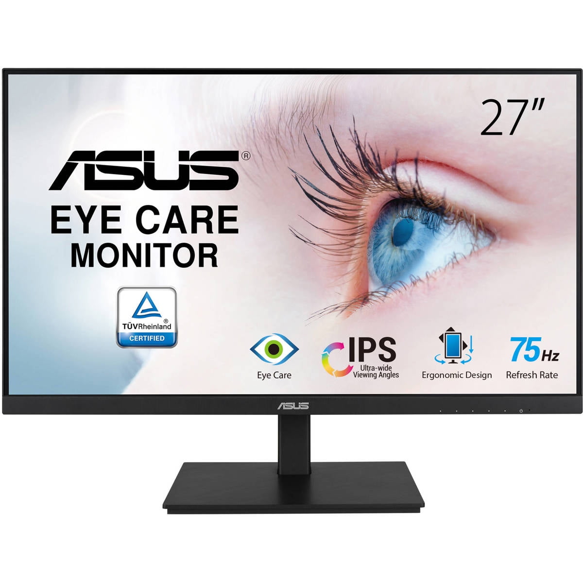 Asus VA27DQSB 27\" Class Full HD LCD Monitor - 16:9 - Black - 27\" Viewable - In-plane Switching (IPS) Technology - WLED Backlight - 1920 x 1080 - 16.7 Million Colors - Adaptive Sync/FreeSync - 250 N...