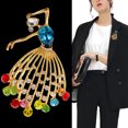 thumbnail image 2 of MasteelfCA Rhinestone Brooch Pin Women Fashion Dancing Girl Pin Delicate Brooch Lapel Pin, 2 of 7