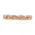 thumbnail image 4 of 925 Sterling Silver Stackable Expressions Orange Enamel Ring Size: 5; for Adults and Teens; for Women and Men, 4 of 5