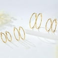 thumbnail image 3 of Set de aros grandes bañados en oro de 14K PICKBEAU, 3 of 7
