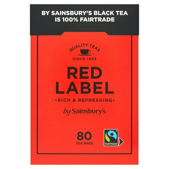 Pack of 3 x Sainsbury's Red Label Back Tea | 80 Teabags | Fairtrade Tea from England