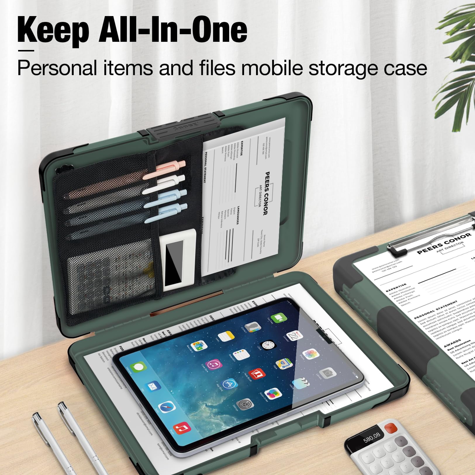 Toughest Clipboard With Storage  Internal Pen Pouch Included Letter/ A4 Size Shockproof Heavy Duty Plastic Clip Boards 8.5x11" High Capacity Clipboards Box Case For Contractor Trucker Driver