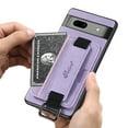 thumbnail image 6 of for Google Pixel 7 PU Leather Card Slots Back Case, Classic Wristband Kickstand Finger Ring Shockproof Protective TPU Frame Phone Case for Google Pixel 7 Women Men Boys Girls, Purple, 6 of 6