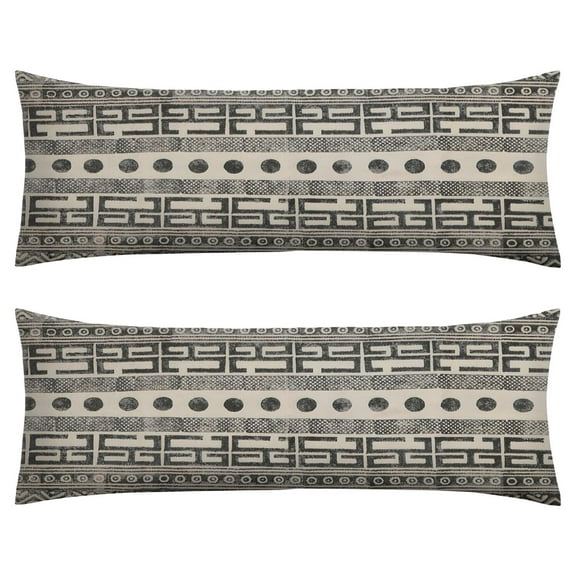 Retro Style Geometric Body Pillow Cover 20x54 - Plaid Long Pillow Case with Zipper - Rustic Home Decor - Soft & Breathable Full Body Pillow Protector