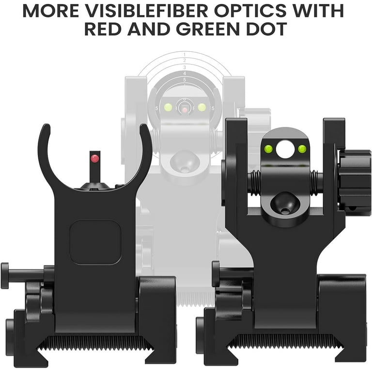 Feyachi S27 Fiber Optic Flip Up Iron Sights, Red and Green Dot