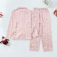 thumbnail image 3 of Silk Pajamas for Women Shorts Set Petite Pajama Bottoms Thin Long Sleeve Suit Spring And Autumn Ice Silk High Sense Ink Painting Leisure Home Clothing, 3 of 6