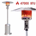 thumbnail image 2 of 47,000 BTU Outdoor Propane Patio Heater with Wheels,Segmart 88" Standing Stainless Steel Hammered Black Heater for Garden, Yard, Party, 2 of 5