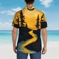 Adobk Sunset River Pine Trees Hawaiian Shirt Men Casual Button Down