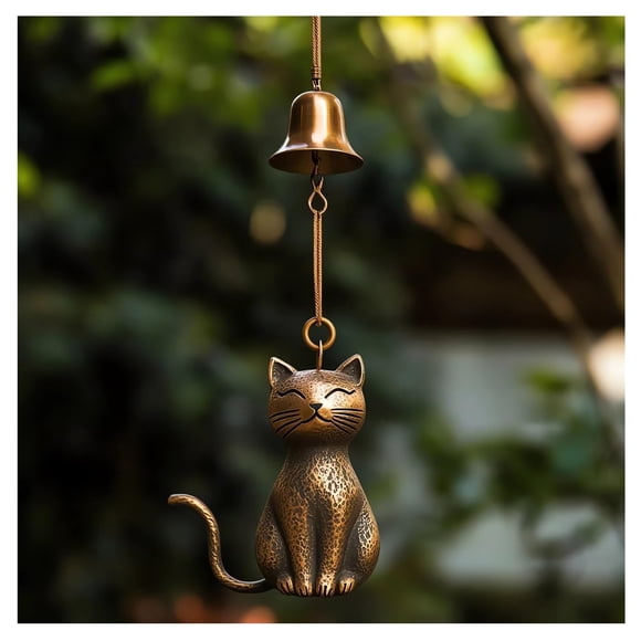 Carillón de viento GYLCTOM Cat 2025 de cerámica para decoración de jardín al aire libre