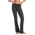 thumbnail image 2 of Fishers Finery Women's Bootleg Yoga Pant; Back Pockets; Cotton & Modal Blend (Heather Gray, M), 2 of 6
