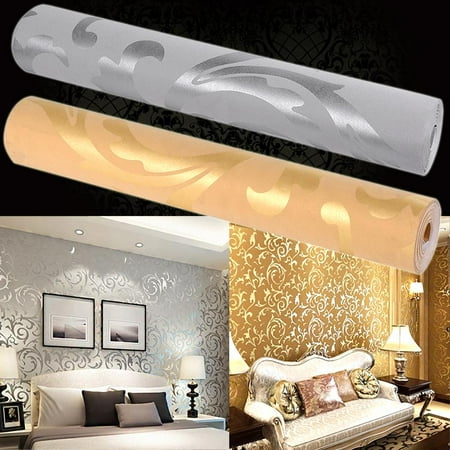 - Print Embossed Non-woven 3D Rolls 10m Wallpaper Bedroom Home Wall Decor Wall Sticker smt
