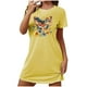 thumbnail image 2 of Camisón corto de talla grande para mujer, camisón de manga corta con estampado de pecho a la moda, camisón para mujer, 2 of 5