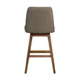 thumbnail image 5 of Amalie Swivel Bar or Counter Stool in Brown Oak Wood Finish with Taupe Boucle Fabric, 5 of 7