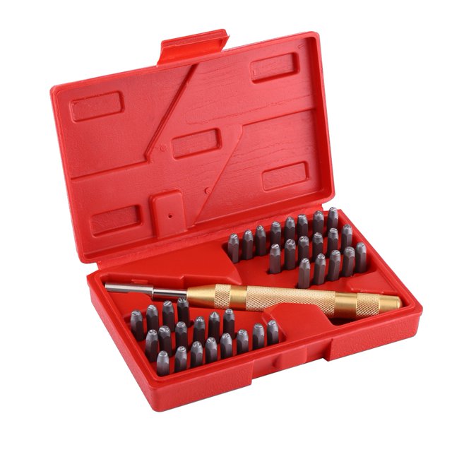 38pc Automatic Letter Number Stamping Metal Punch Stamp Set Tool Kit For Plastics Leather