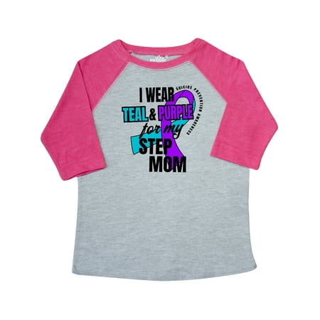 

Inktastic Suicide Prevention I Wear Teal and Purple for My Step Mom Gift Toddler Boy or Toddler Girl T-Shirt