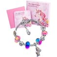 thumbnail image 2 of Pulsera con dijes de cristal brillante de unicornio TANGJMXG con caja de regalo para niña, 2 of 5