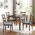 thumbnail image 6 of Blue and White Modern Art Geometric Seat Covers for Dining Room Chairs Set Of 4,Stretch Printed Washable Chair Seat Cover with Elastic Ties and Button,Removable Waterproof Couch Cushion Covers, 6 of 6