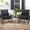 Black, variant on LOGYAT 3 Piece Wicker Patio Bistro Set, All-Weather Rattan Conversation Set with Glass Top Coffee Table, Perfect for Balcony, Porch, Poolside, Black Frame with Grey Cushion