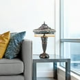 thumbnail image 4 of River of Goods Victorian Tiffany Style Stained Glass 27.5" Double Lit Table Lamp, 4 of 5