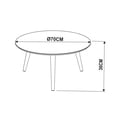 thumbnail image 4 of Modern 35” Round Coffee Table for Living Room and Bedroom | New Scandinavian Style Coating with Wooden legs for Strength|Made of Engineered Wood|Black, 4 of 5