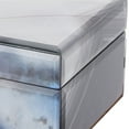thumbnail image 3 of 8, 6 Inch Modern Jewelry Box, Blue Silver Marble Effect, Glass and Stone- Saltoro Sherpi, 3 of 5