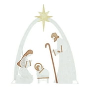 VEIKOUS 5ft Lighted Nativity Scene Christmas Decor Outdoor w/ 150 LED Lights, Holy Family Holiday Yard Decor Set ,White