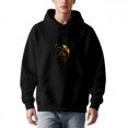 thumbnail image 1 of Men's Long Sleeve Hoodie Pullover with Pockets - Black Circular Design with Crossed Spoons ' The Slow Cooker ' Print, 1 of 7