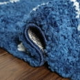 thumbnail image 6 of Botanical Plush Shag Indoor Transitional Area Rug, Cream/Blue, 4' x 6', 6 of 9