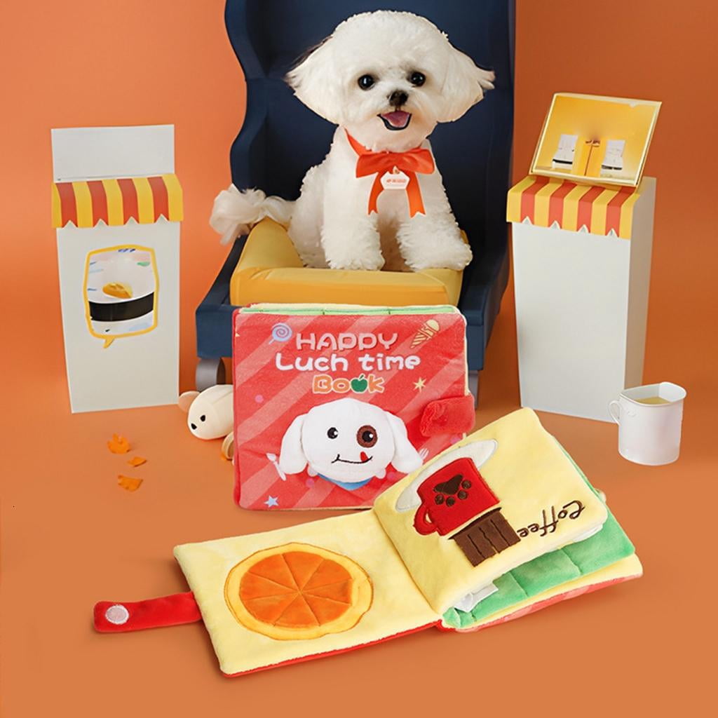 Dog Sniffing Puzzle Books Toy for Pet Plush Toy Book Snuffle Toy Soft Teething Toy Dogs Entertainment Book Toy Dog Suppl