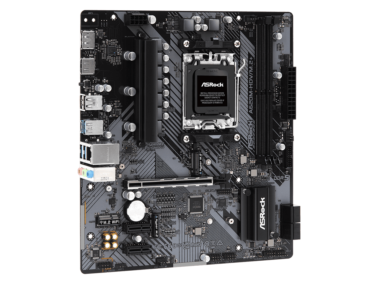 ASRock A620M-HDV/M.2+ AM5 Micro ATX Motherboard, HDMI