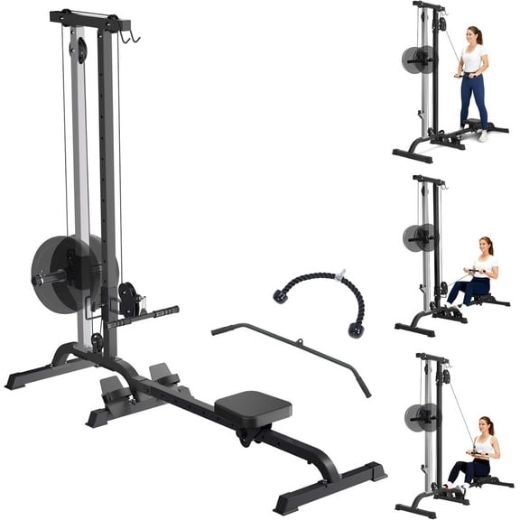 Towallmark 2 in 1 Rowing & Cable Machine, LAT Pull Down with Adjustable Weight and Seat, 13 height choices and 265 LBS Weight Capacity
