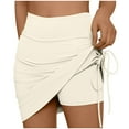 thumbnail image 4 of Njagoc3 Womens High-Waisted Ruched Drawstring Mini Skirt for Summer Parties & Beach Outings, 4 of 6