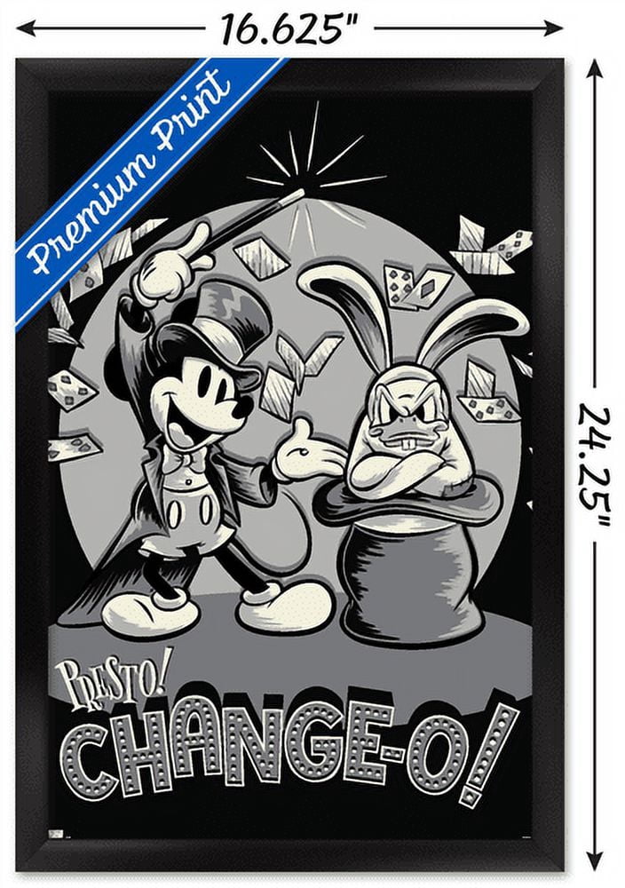 Disney Mickey Mouse - Presto Change-O Wall Poster, 14.725" x 22.375", Framed