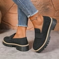 thumbnail image 6 of Miluxas Platform Loafers, Comfort Orthopedic Shoes, Womens Round Toe Walking Shoe, Slip on Shoes Black 9(42), 6 of 9