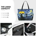 thumbnail image 3 of Fuzoiu The Starry Night Print Waterproof Beach Tote Bag for Women Girls with Zipper,Sandproof Pool Swim Bag,Large Capacity Beach Travel Bag for Pool Swim Travel Everyday, 3 of 7