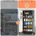 thumbnail image 5 of GAEANET Metal Garage  Cabinet with Wheels for Home Office, Steel Storage Cabinet with 5 Adjustable Shelves & Pegboards, Locking Metal Storage Cabinet with 2 Doors ,Assembly Required,Black  Silvery, 5 of 11