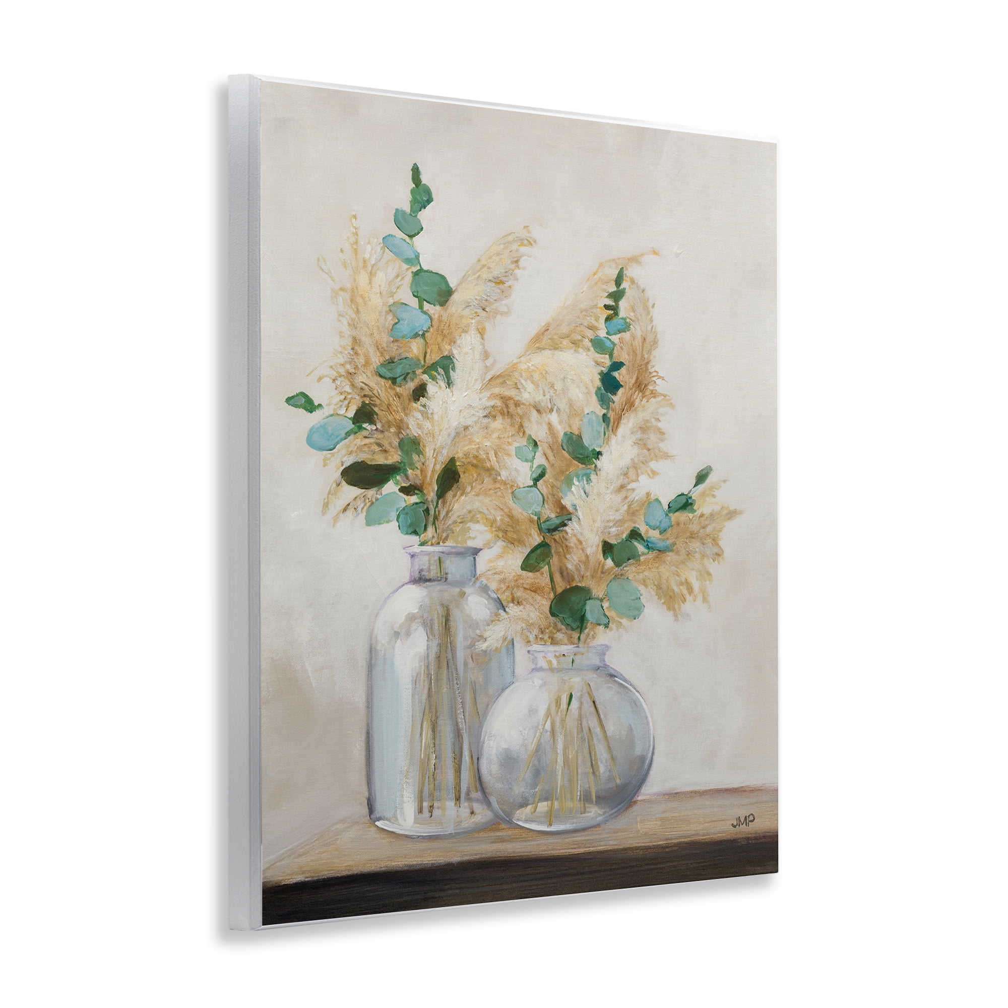 Stupell Industries Pampas & Herbs Vase Botanical & Floral Painting Unframed Art Print Wall Art, 11 x 14