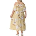 thumbnail image 4 of DARING DIVA Plus Size Maxi Square Neck Adjustable Strap Dress 3X Yellow, 4 of 6