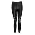 thumbnail image 2 of REALiKUN Women's Faux Leather Ripped Hole Pants High Waisted Pu Leggings Stretchy Black Tights Black M, 2 of 8