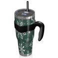 thumbnail image 2 of 40oz Tumbler,Green Christmas Snowflake Pattern Insulated Tumblers with Removable Handle,Stainless Steel Double Vacuum Coffee Tumbler Cup with Straw for Home,Office,Travel,Party, 2 of 5