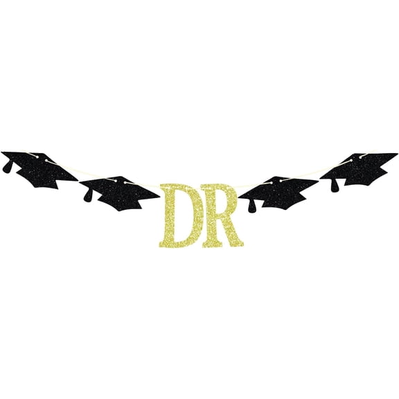 DR Banner for 2025 Graduation Party Decorations, Congrats Doctor/PHD Banner, It's DR Actually, Phd Medical School Graduation Party Decorations, Gold Glitter