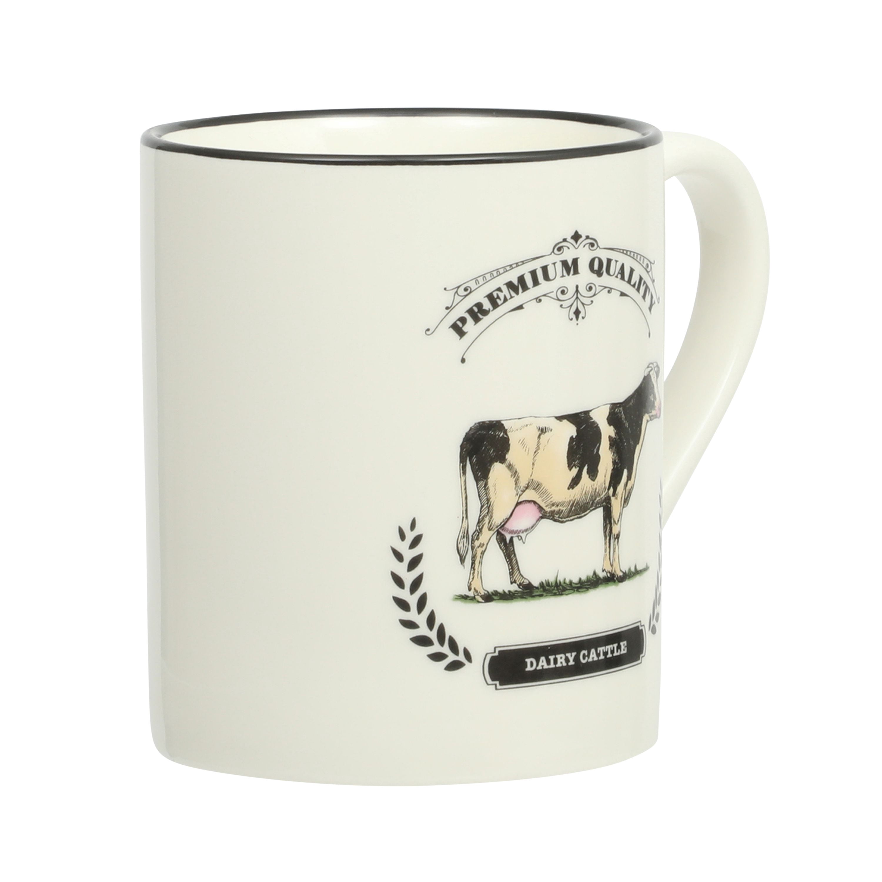 Mainstays 17oz Cow Barn Animal White Stoneware Mug