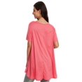 thumbnail image 2 of Womens Short Sleeve Casual Loose Fit Flare Swing Tunic Tops Basic T-Shirt Plus Size, 2 of 6