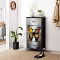 thumbnail image 6 of Modern Dresser for Bedroom with 4 Storage Drawers Graffiti Butterfly Wings Butterflies Pop Fun Cool Prints Contemporary Dressers Chest of Drawers Steel Framed Fabric Closet Organizers for Entryway, 6 of 8