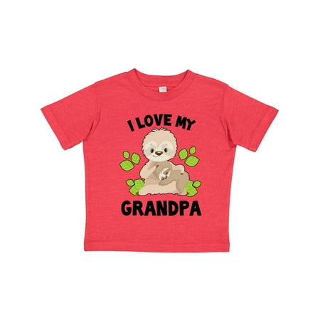 

Inktastic Cute Sloth I Love My Grandpa with Green Leaves Gift Toddler Boy or Toddler Girl T-Shirt